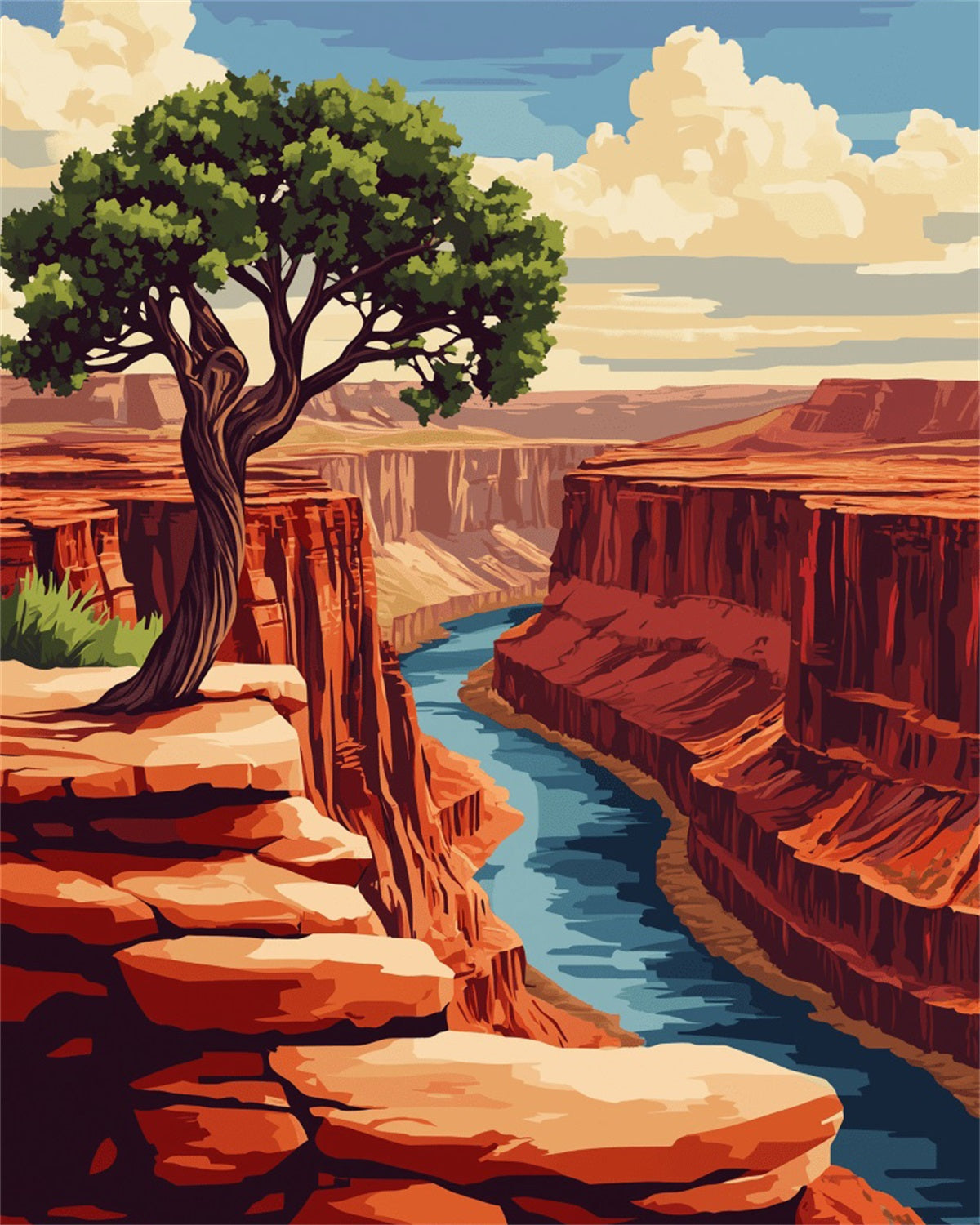 Canyon Solitude — The Lone Tree Above the River