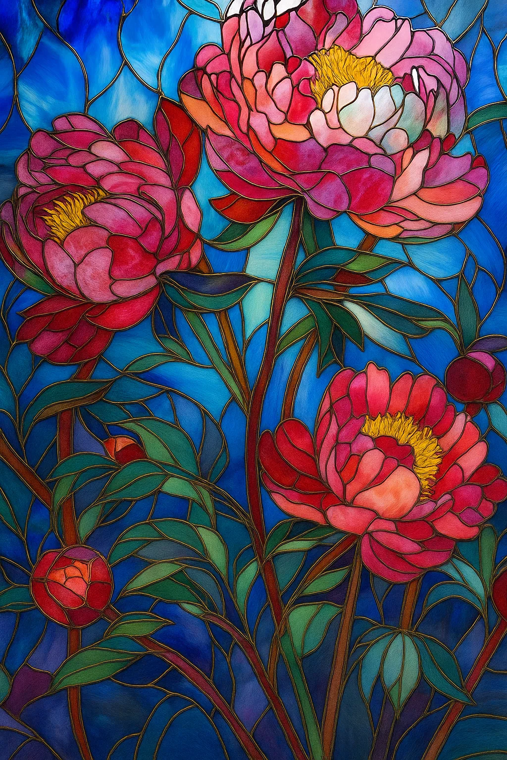 Stained Glass Peonies — A Garden in Full Bloom