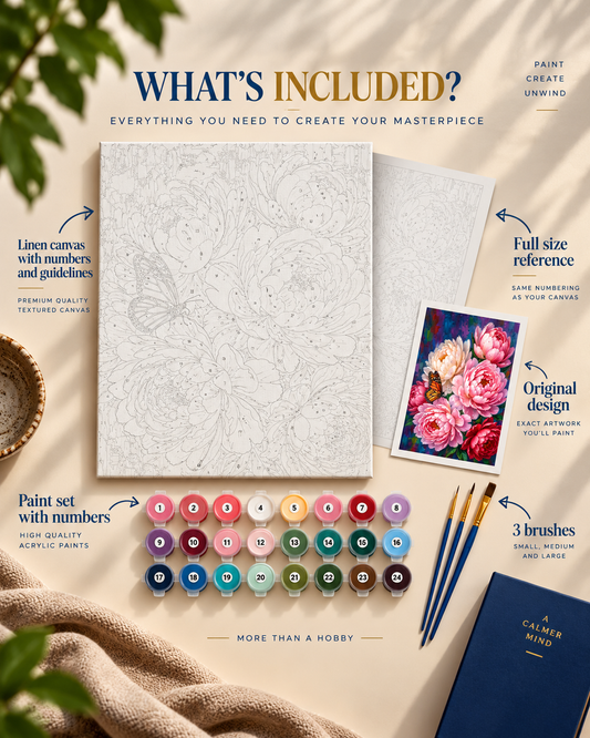 Peonies & Butterfly — A Colourful Garden