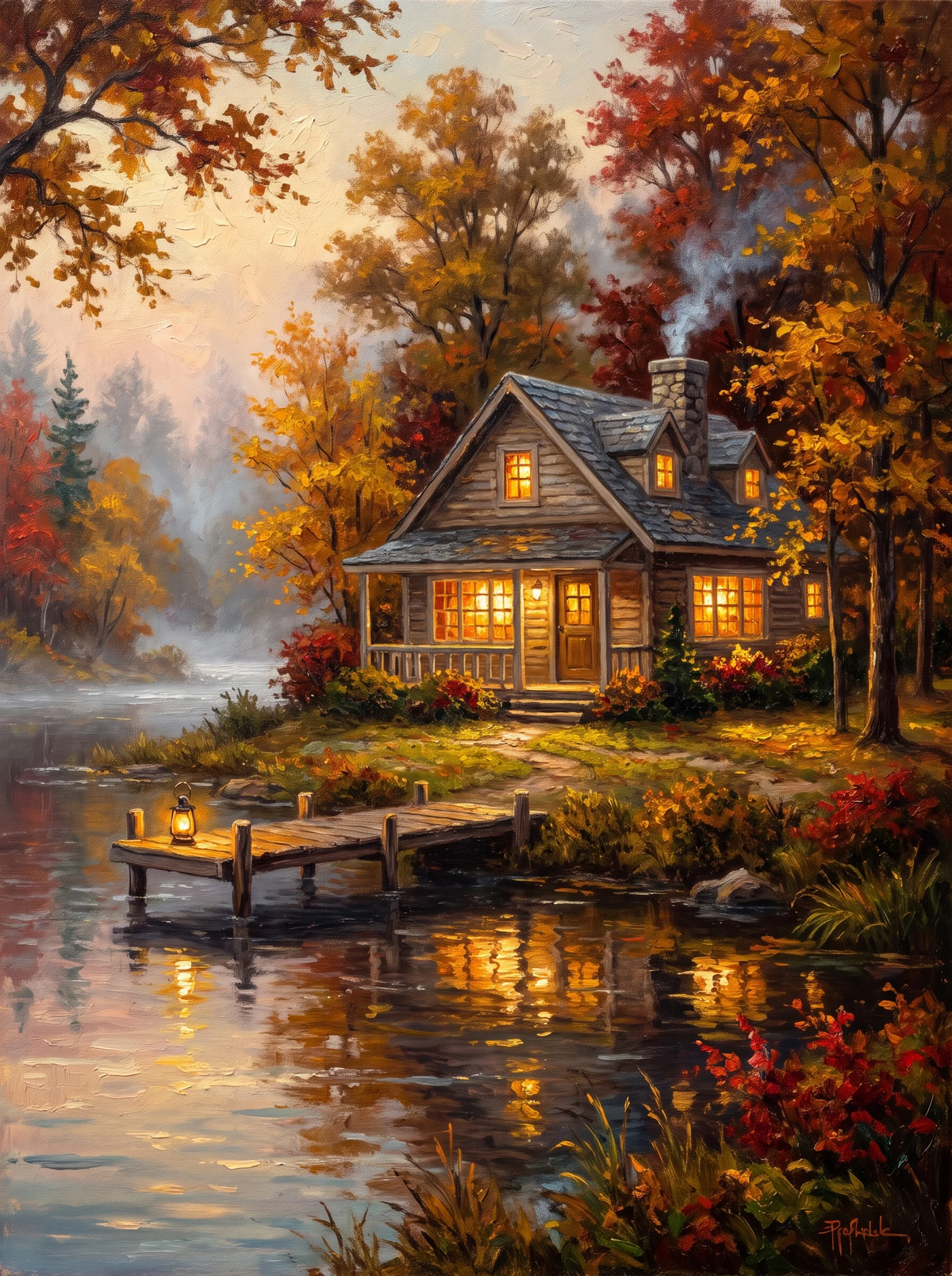 Autumn Retreat — A Cosy Cabin Beside the Quiet Lake