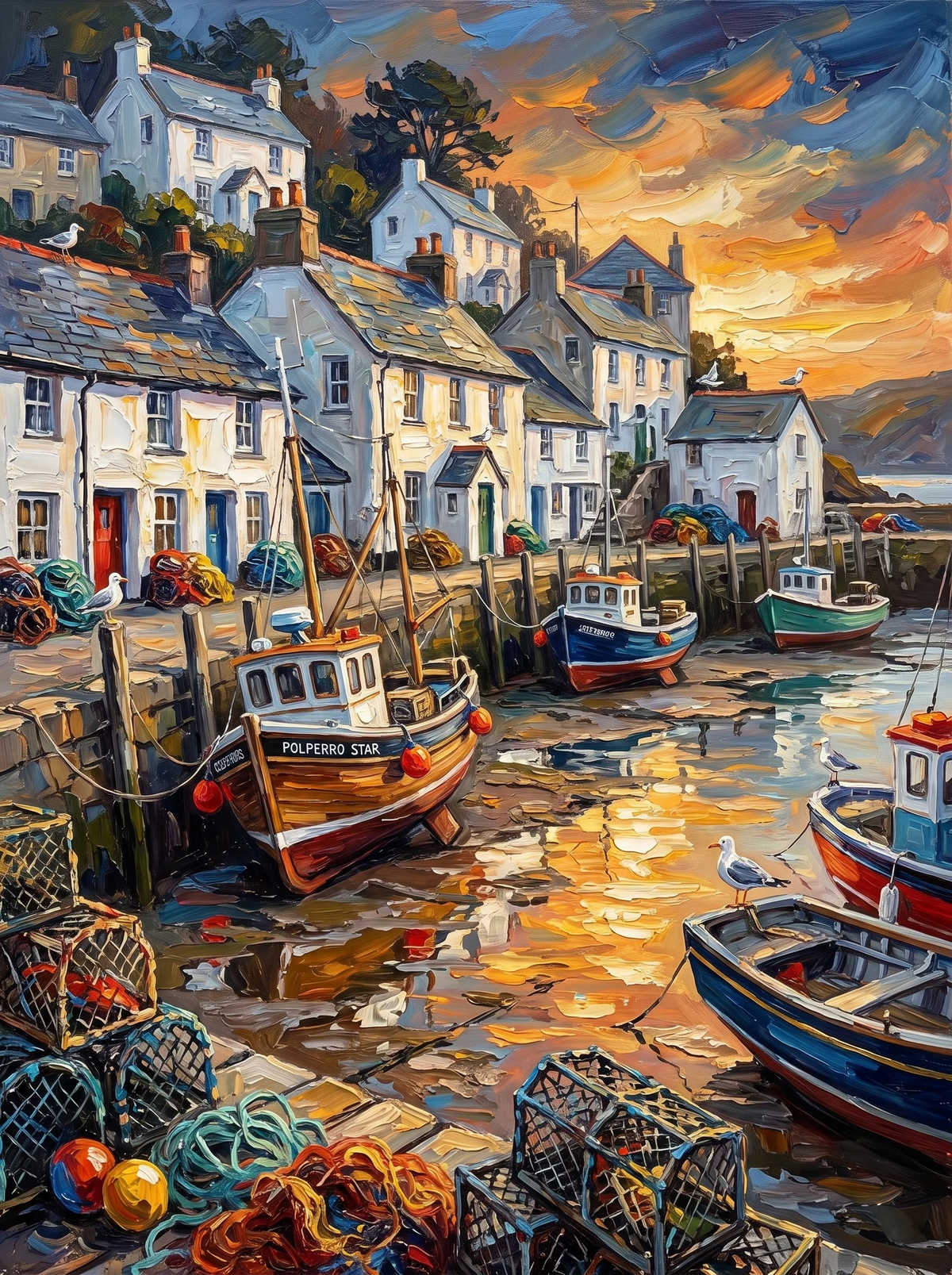 Harbour Glow — Fishing Boats at Dusk