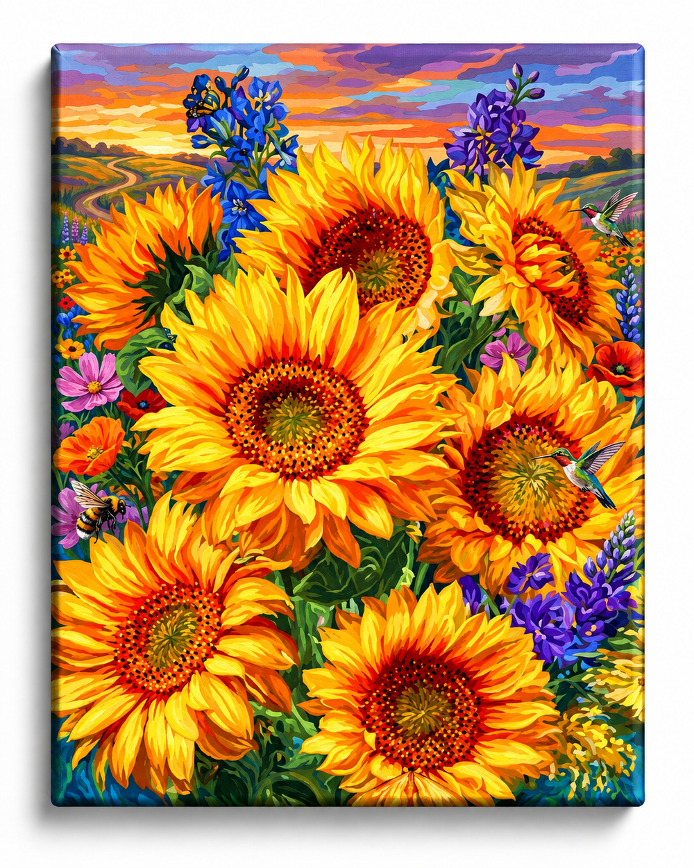 Sunflowers — A Golden Sunset Meadow