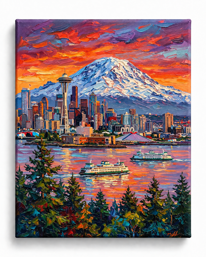 Seattle Sunset — The Mountain and the Sound