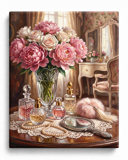 Vintage Vanity — Peonies & Perfume