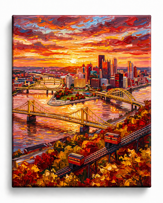 Pittsburgh at Sunset — Bridges of Gold