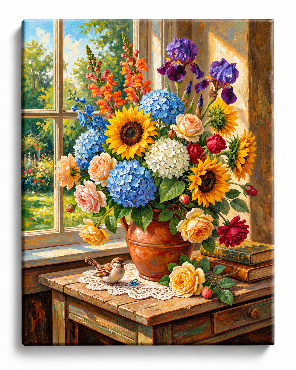 Window Garden — Sunflowers & Summer Blooms