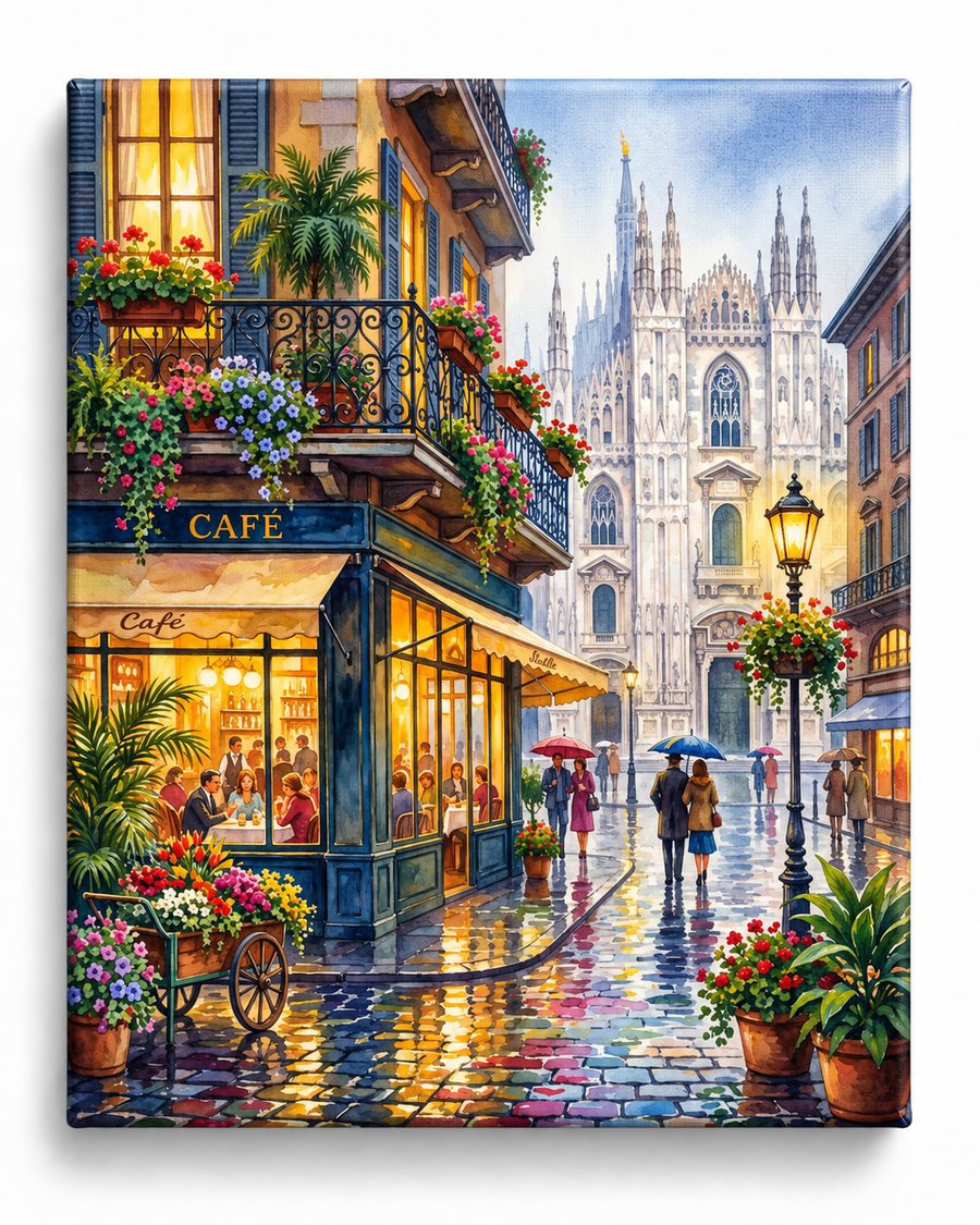 Milan in Bloom — A Café by the Duomo