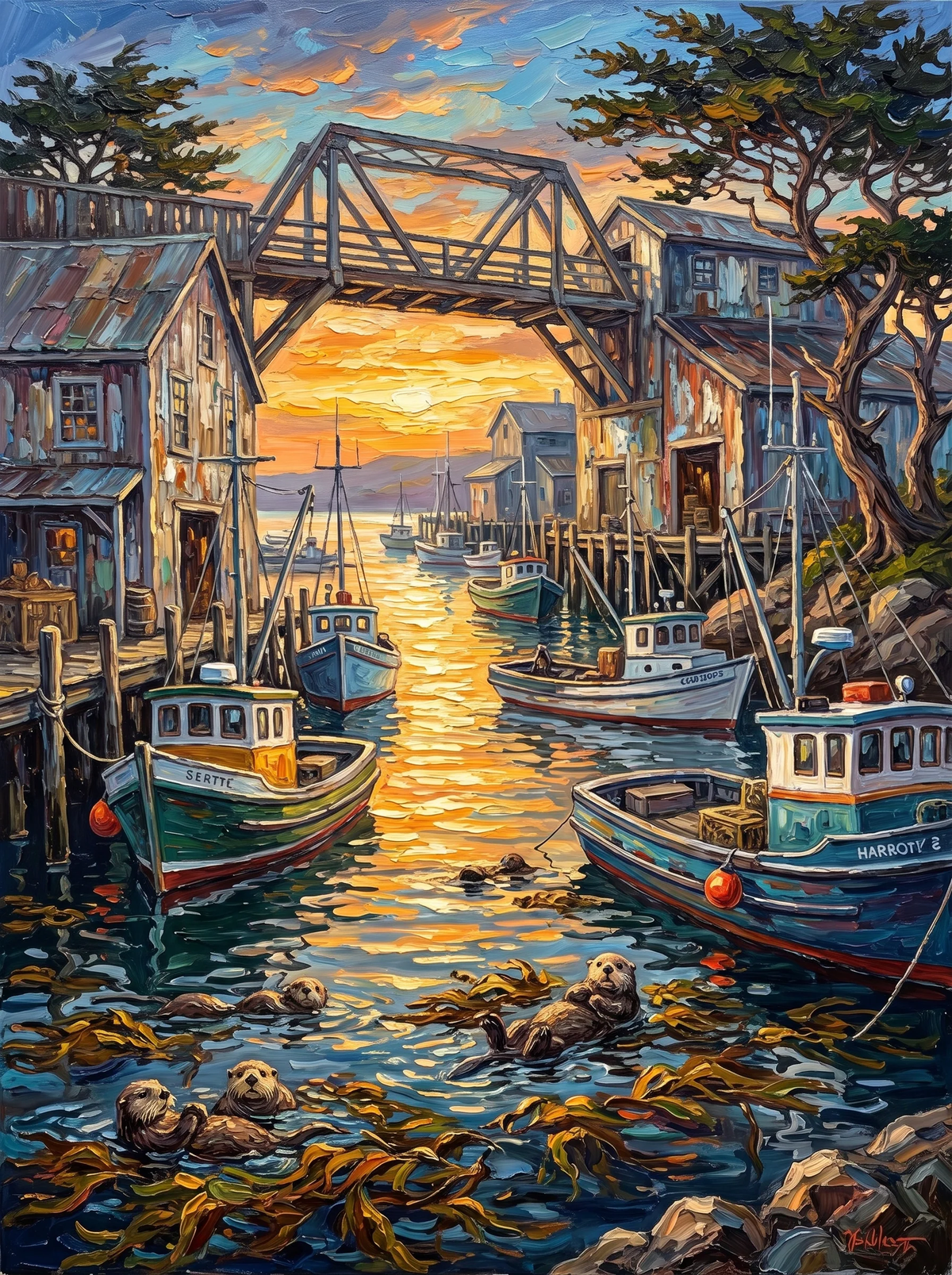 Otter Harbour — Sunset by the Fishing Boats