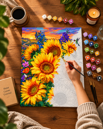Sunflowers — A Golden Sunset Meadow