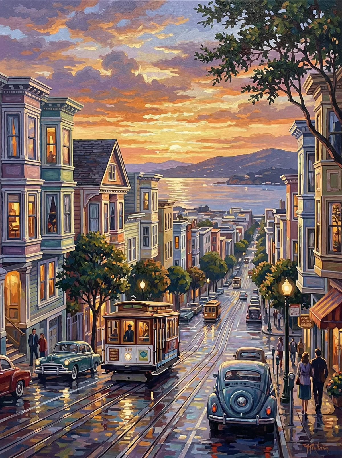 San Francisco Glow — Cable Cars to the Bay