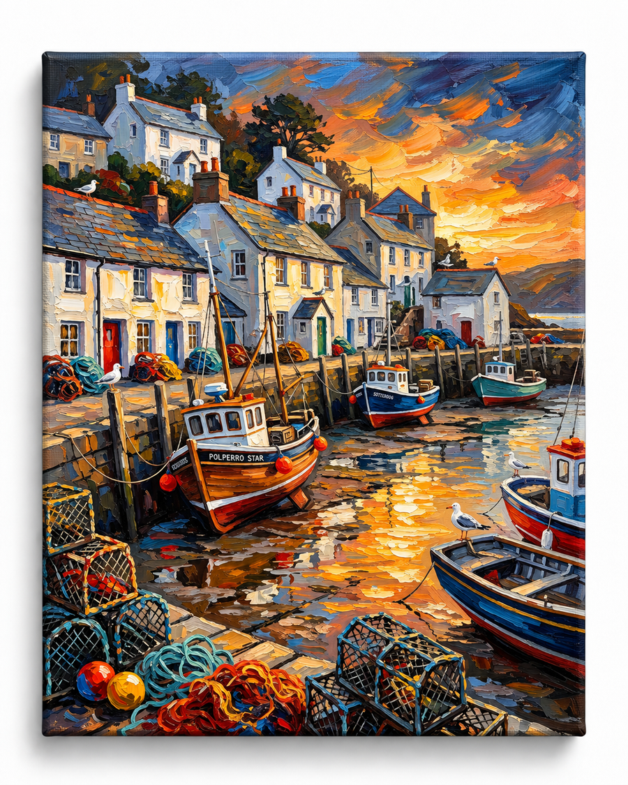 Harbour Glow — Fishing Boats at Dusk