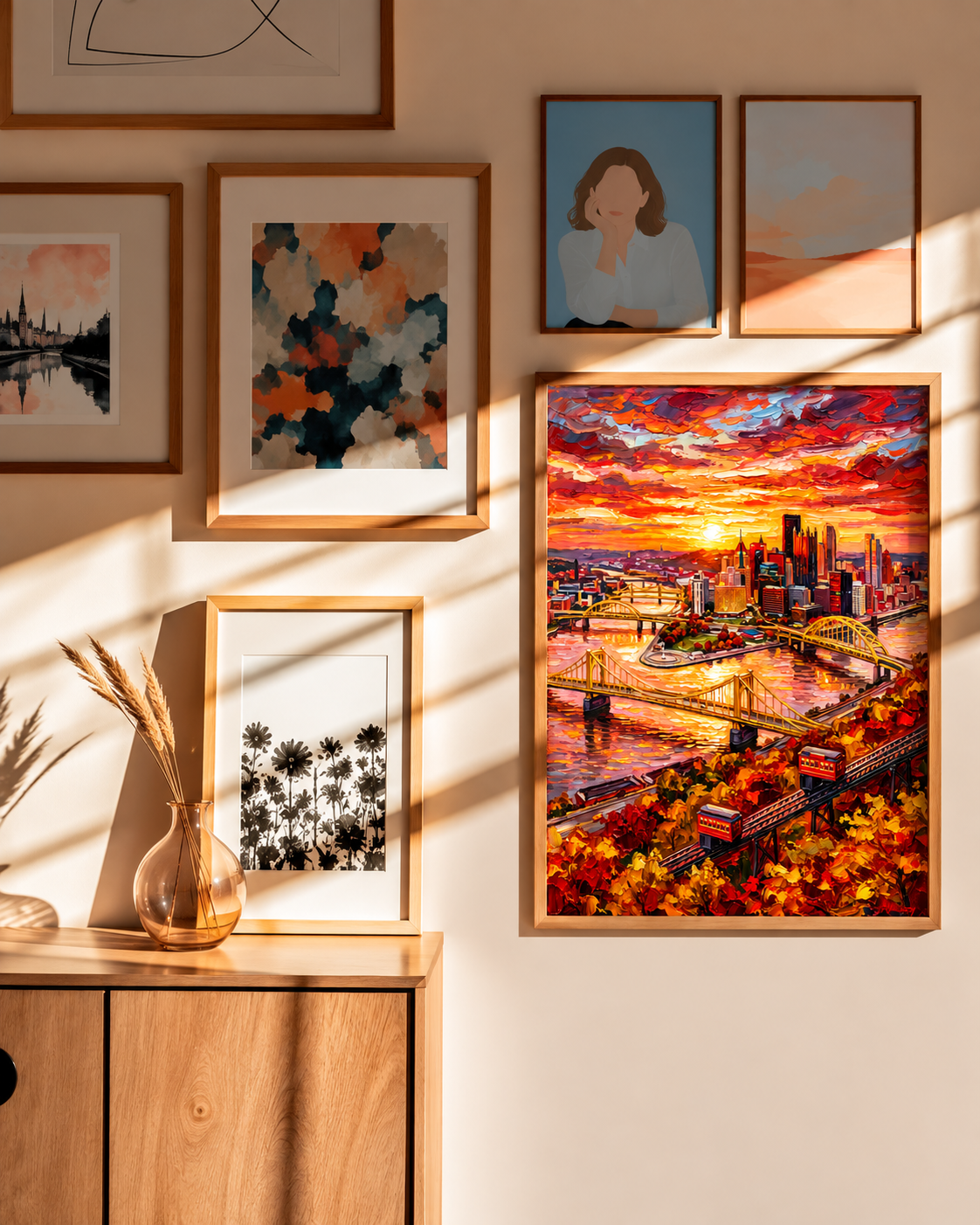 Pittsburgh at Sunset — Bridges of Gold