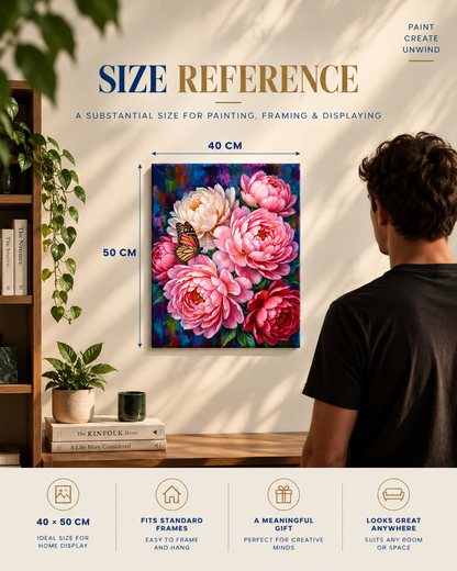 Peonies & Butterfly — A Colourful Garden