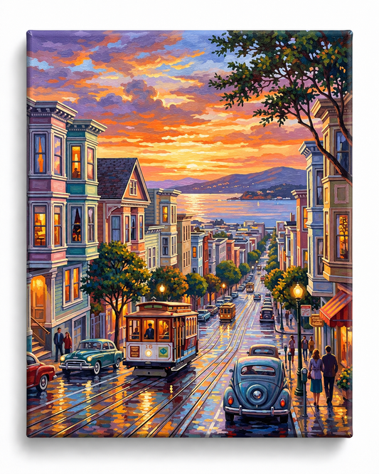 San Francisco Glow — Cable Cars to the Bay