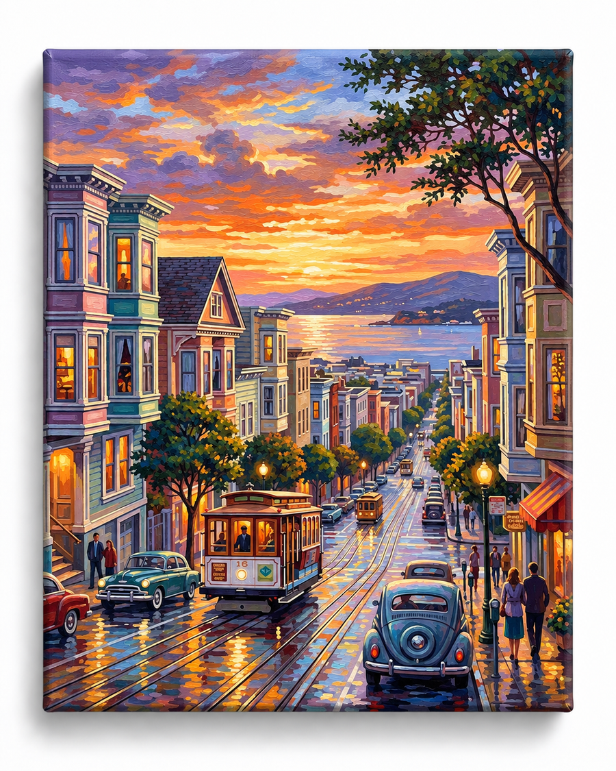 San Francisco Glow — Cable Cars to the Bay