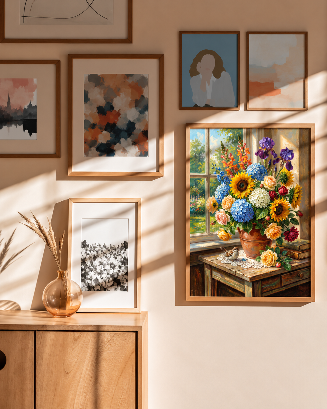 Window Garden — Sunflowers & Summer Blooms