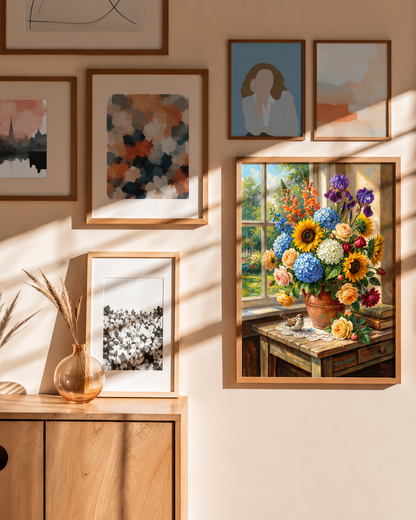Window Garden — Sunflowers & Summer Blooms