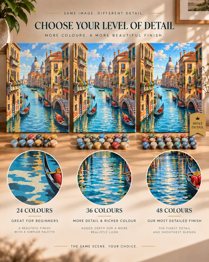 Venetian Sunshine — Gondolas on the Canal
