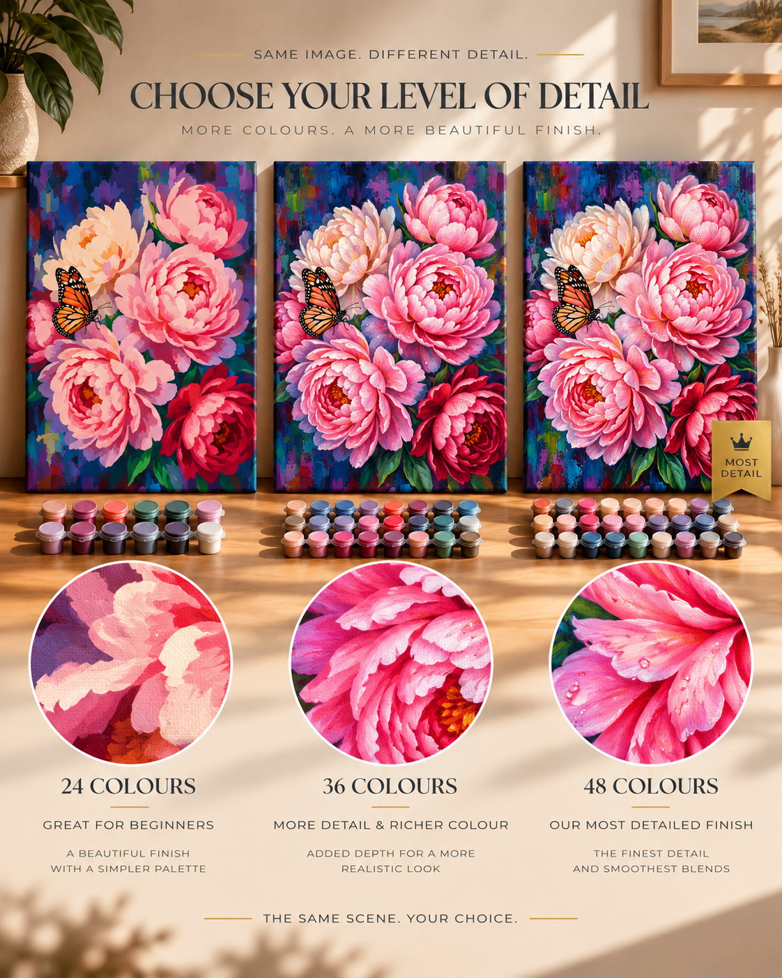 Peonies & Butterfly — A Colourful Garden