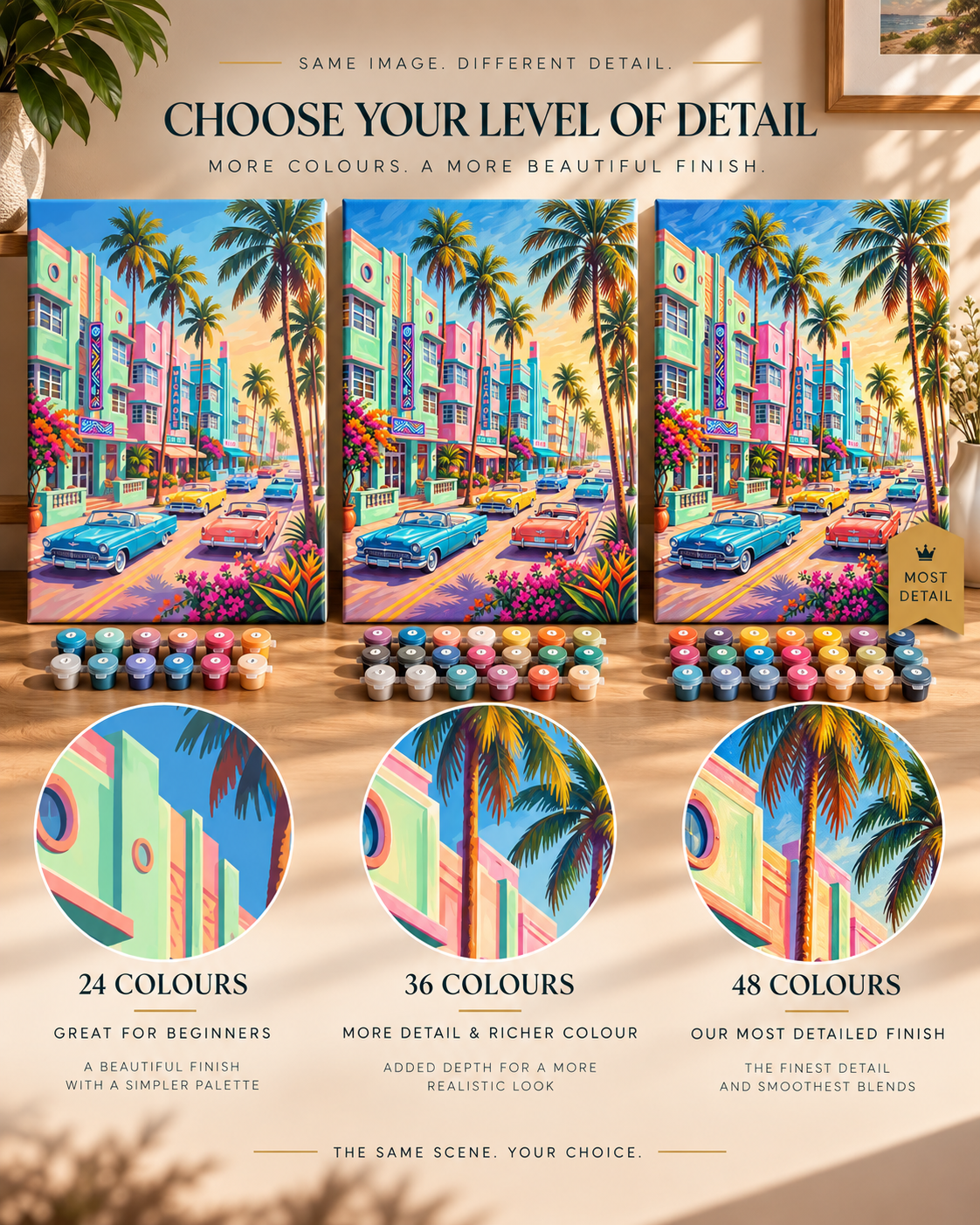 Miami Afterglow — Pastel Streets and Palm Trees