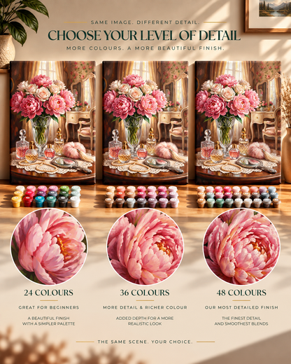 Vintage Vanity — Peonies & Perfume
