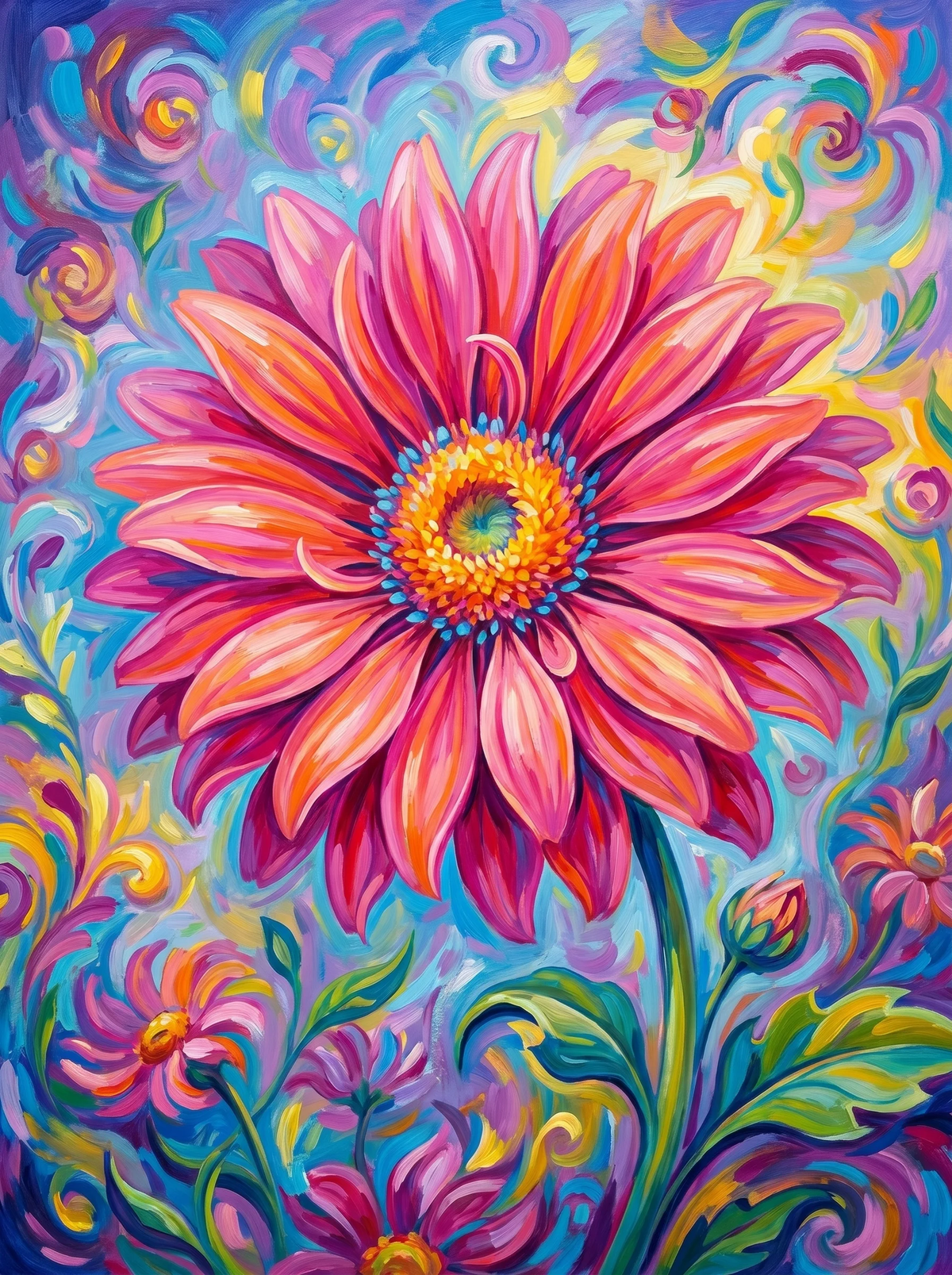 Pink Daisy — A Whirl of Vibrant Colour and Joy