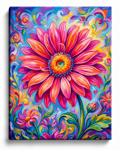 Pink Daisy — A Whirl of Vibrant Colour and Joy