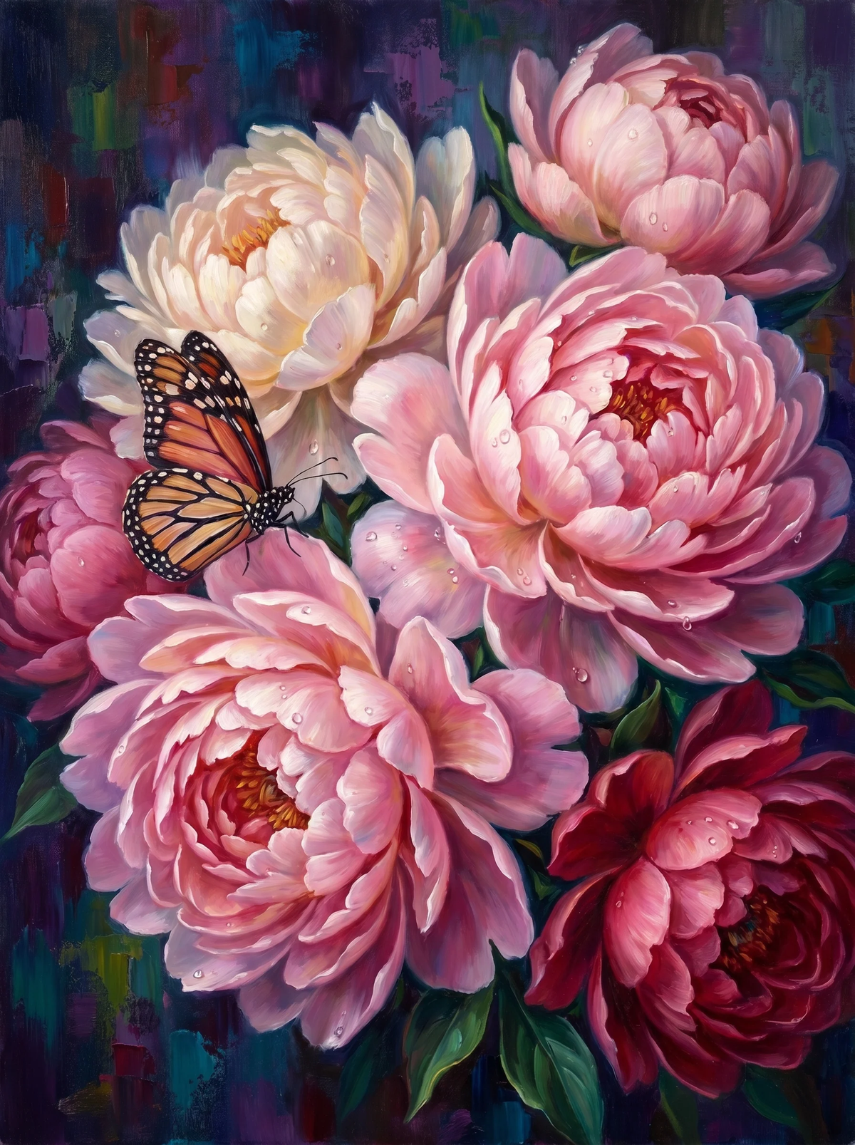 Peonies & Butterfly — A Colourful Garden