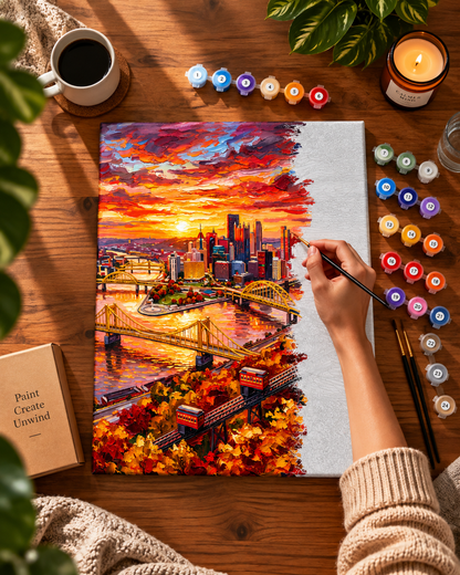 Pittsburgh at Sunset — Bridges of Gold