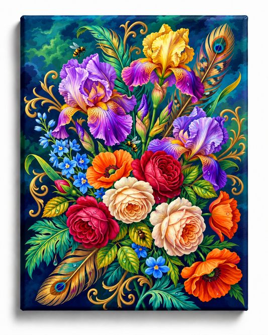 Irises & Roses — An Enchanted Gilded Garden