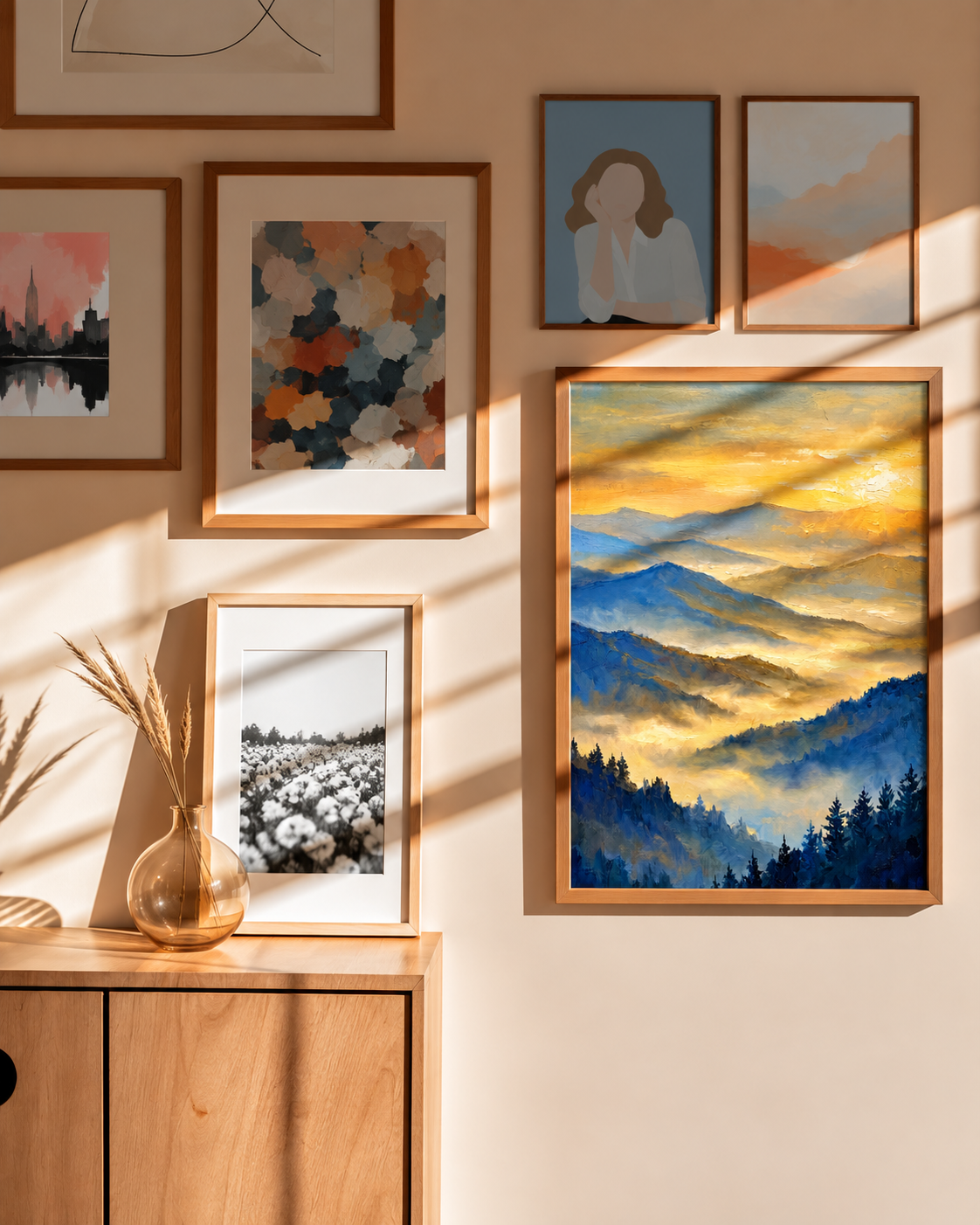 Golden Mountain Dawn — Mist Across the Blue Ridges
