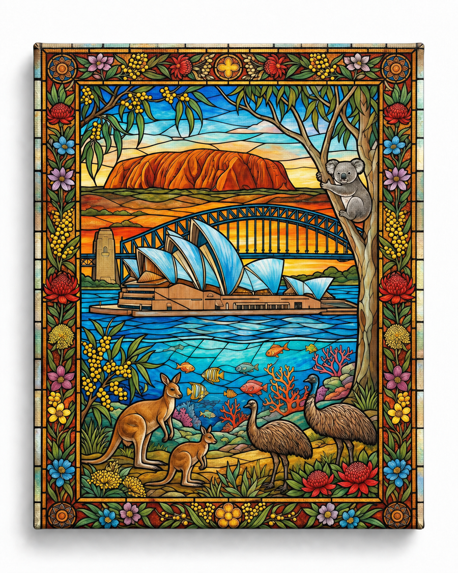 Australian Wonders — A Stained Glass Landscape