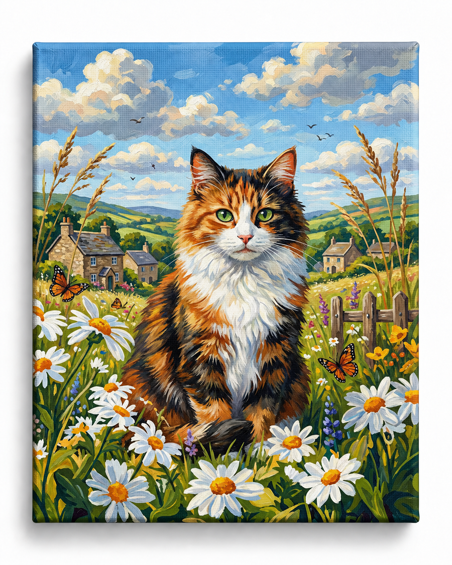 Countryside Cat — Among the Daisies