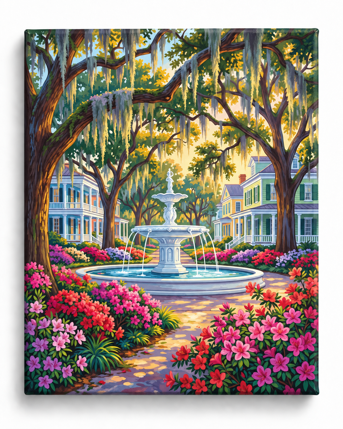 Southern Charm — The Fountain Beneath the Oak Trees