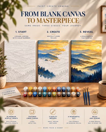 Golden Mountain Dawn — Mist Across the Blue Ridges