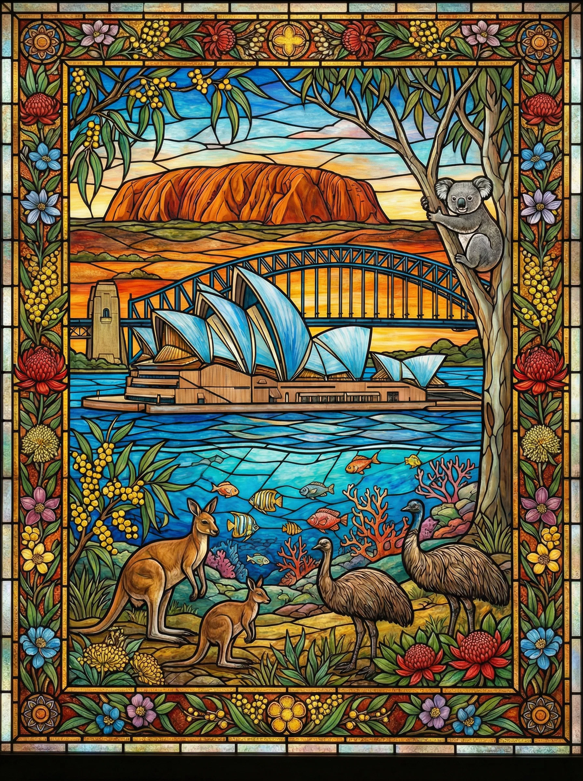 Australian Wonders — A Stained Glass Landscape
