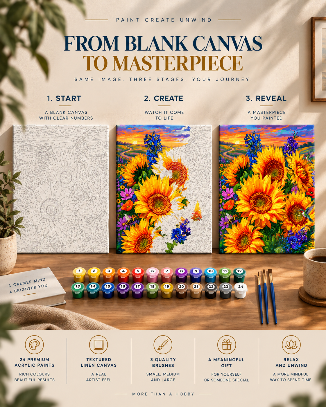 Sunflowers — A Golden Sunset Meadow