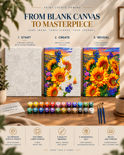 Sunflowers — A Golden Sunset Meadow