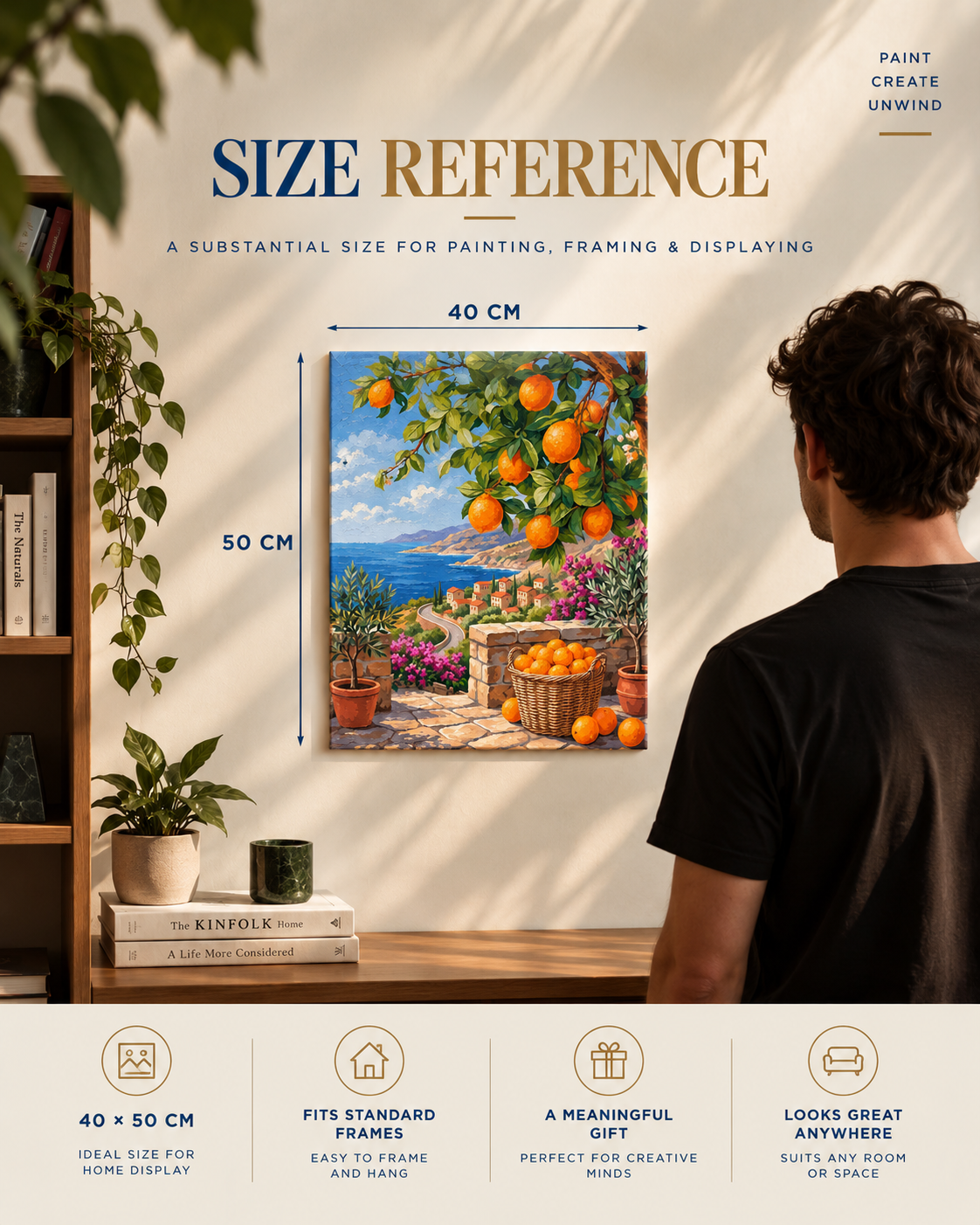 Mediterranean Sunshine — Oranges Above the Coastal Village