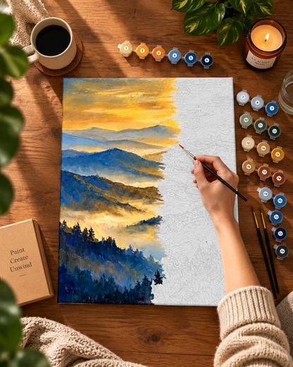 Golden Mountain Dawn — Mist Across the Blue Ridges