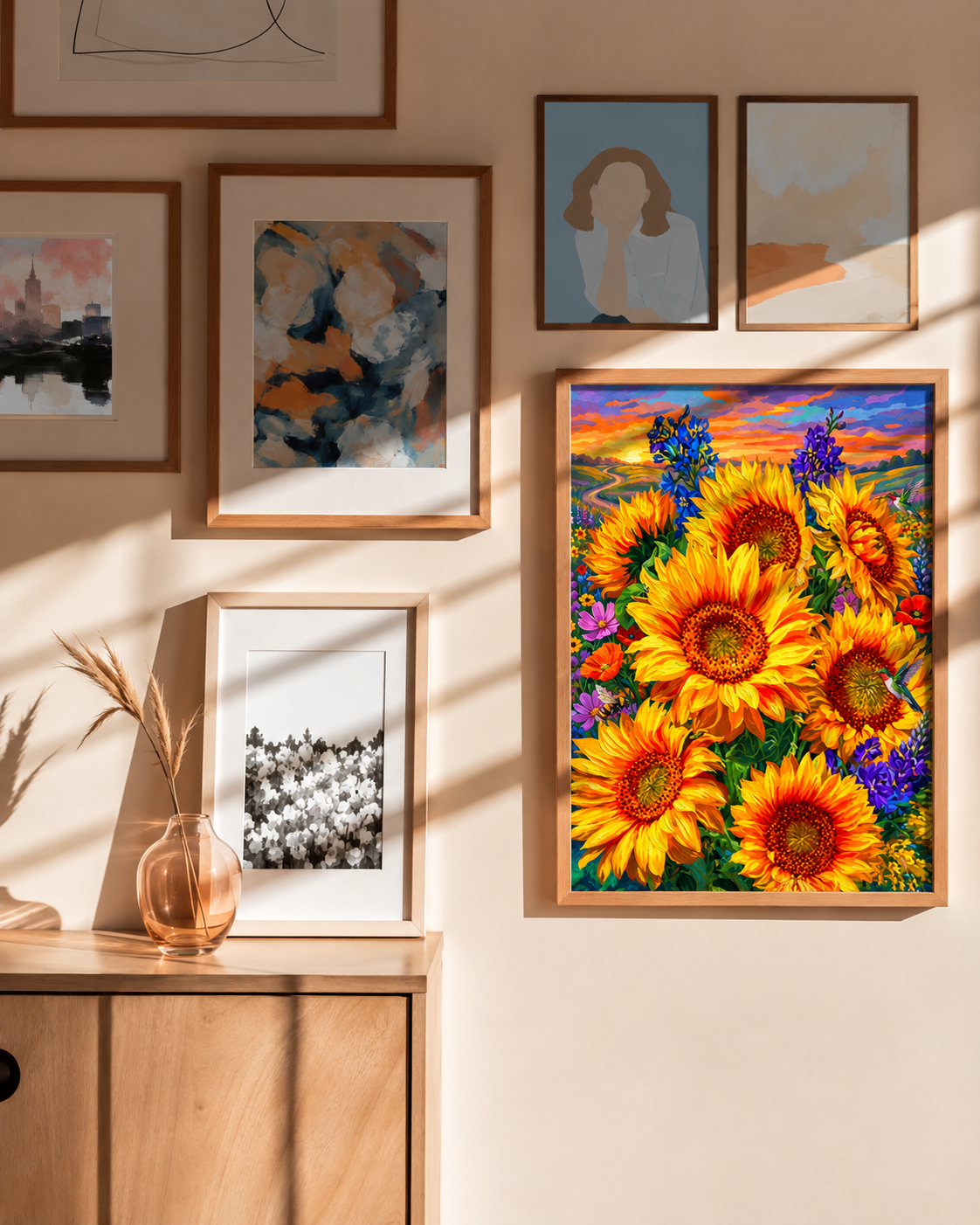 Sunflowers — A Golden Sunset Meadow